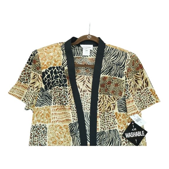 NWT Lady Dorby Women’s 16W Top Sheer Leopard Print Padded Shoulders with Sequins - Picture 4 of 5